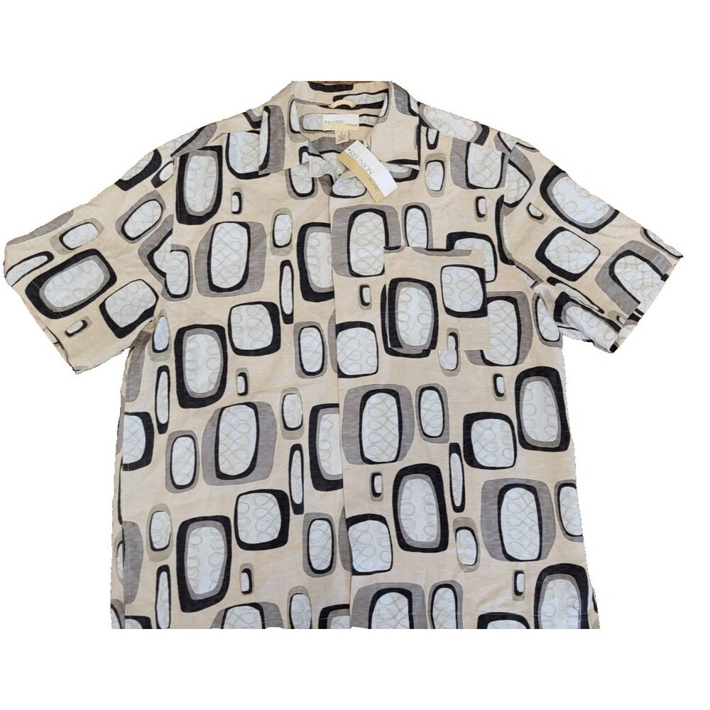 Reunion Resort 100% Silk Camp Shirt M Holiday 2001 Salesman Sample NWT
